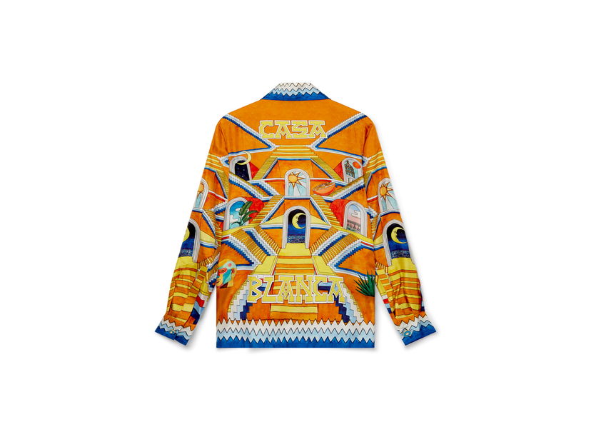 Skjorte Casablanca Escalier Infini Cuban Collar Silk Shirt Flerfarvet | MS23SH00603