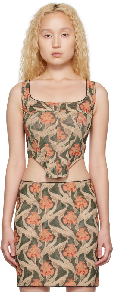 Tanktop Miaou Miaou Campbell Floral Print Tank Top Beige | 7020-CL-ANF, 0