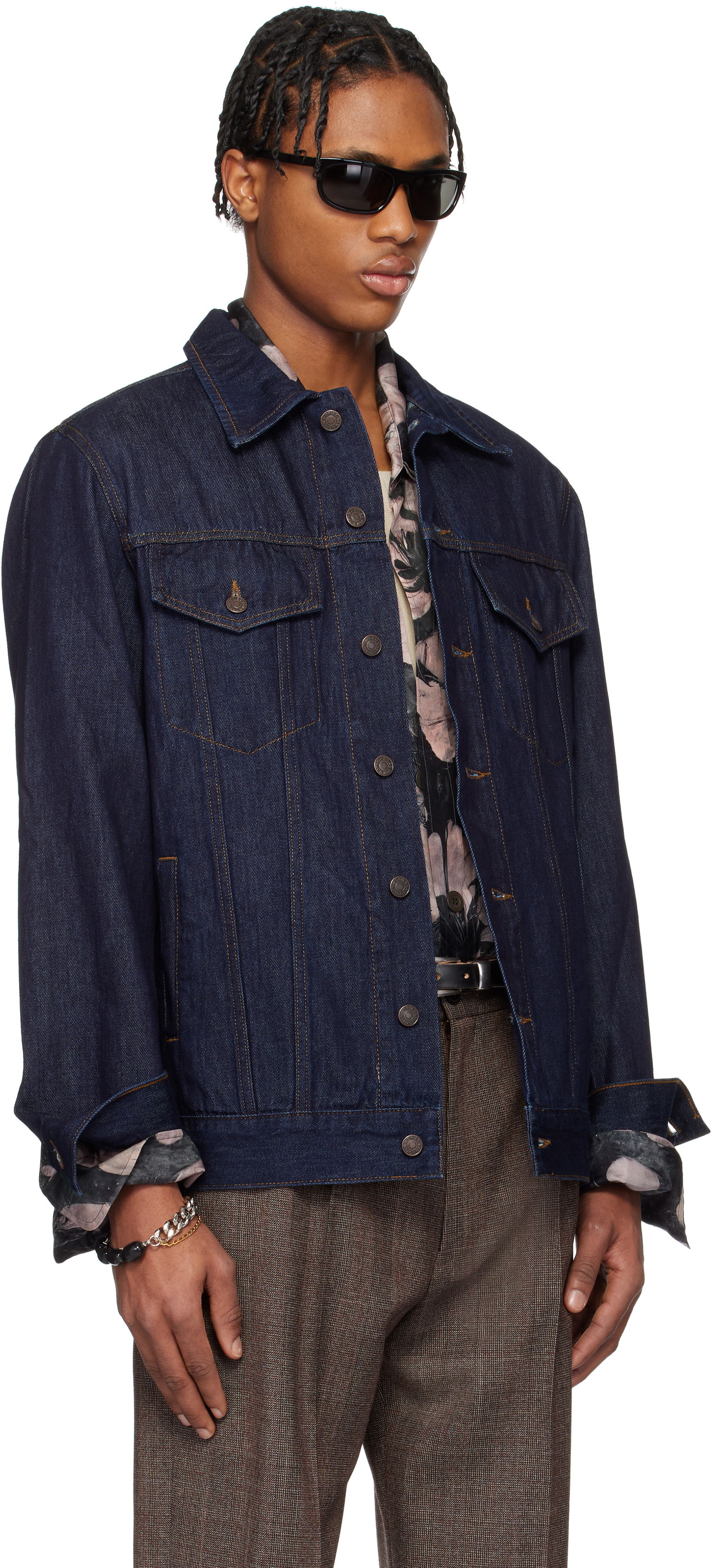 Jakke Dries Van Noten Dries Van Noten Paneled Denim Jacket Blå | 251-020503-1552, 1