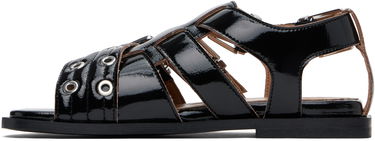 Tilbehør GANNI GANNI Buckle Strap Flat Sandals Sort | S2934, 2