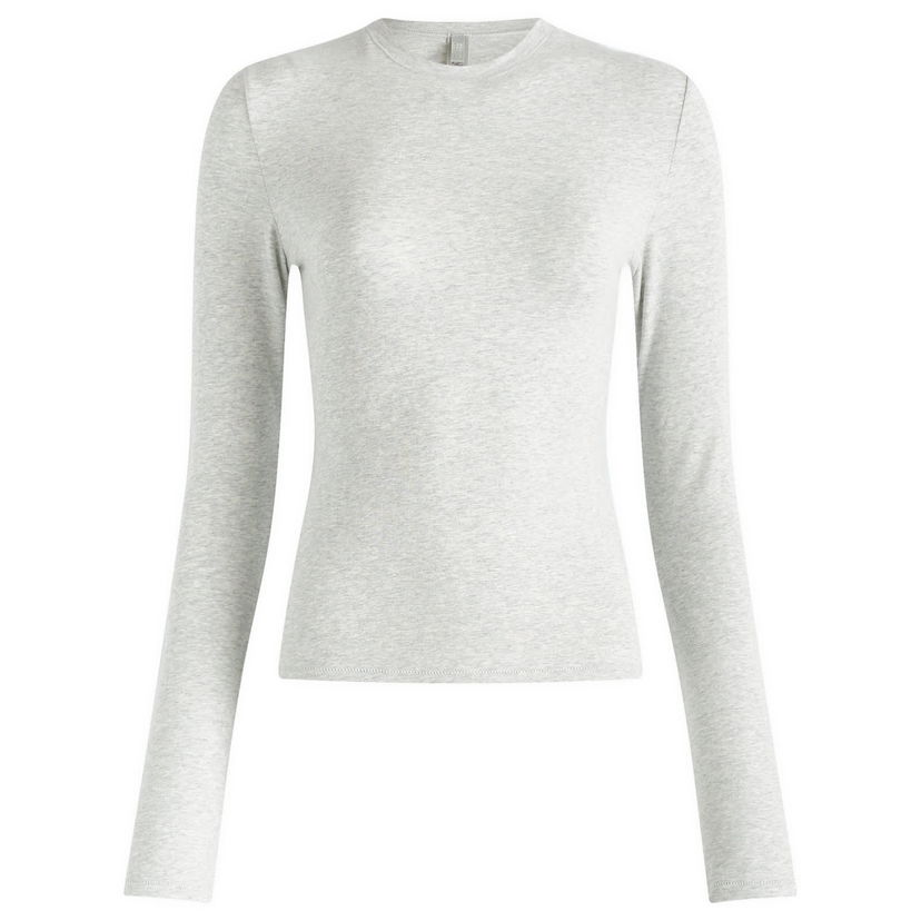 T-shirt SKIMS Cotton Jersey Long Sleeve T-Shirt Grå | AP-TSH-0647-LHG