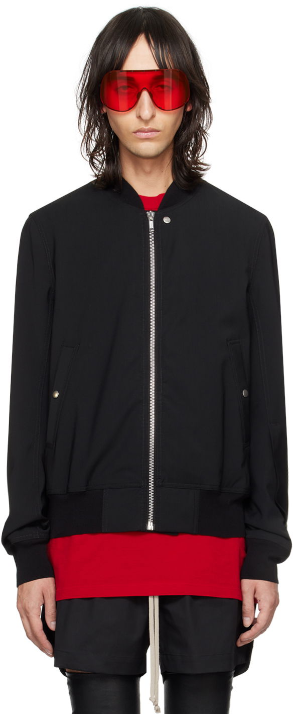 Bomberjakke Rick Owens Classic Flight Bomber Jacket Sort | RU01D3782 WL