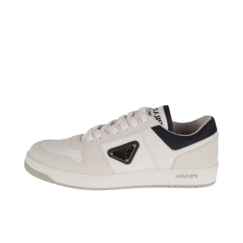 Sneakers og sko Prada Downtown Leather Re Nylon Sneaker White Blue Grå | 2EE391-BRC-F075A