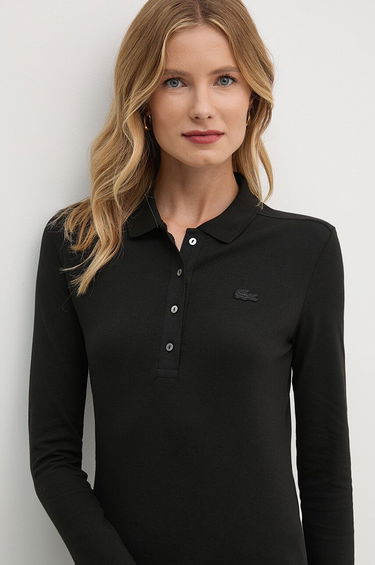 Polo skjorte Lacoste Women's Black Polo Shirt Sort | PF5464, 3