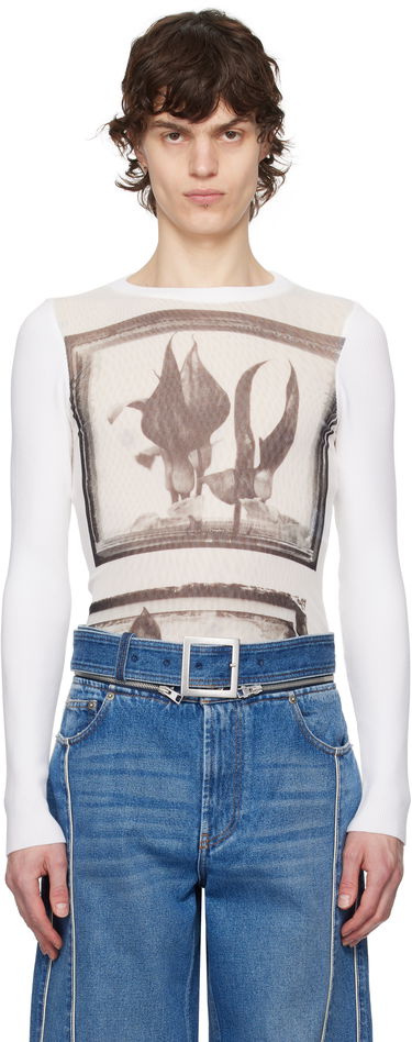 T-shirt Jean Paul Gaultier Jean Paul Gaultier Flowers Cadres T-Shirt Hvid | 25/33-F-TO259-T579-010200, 0