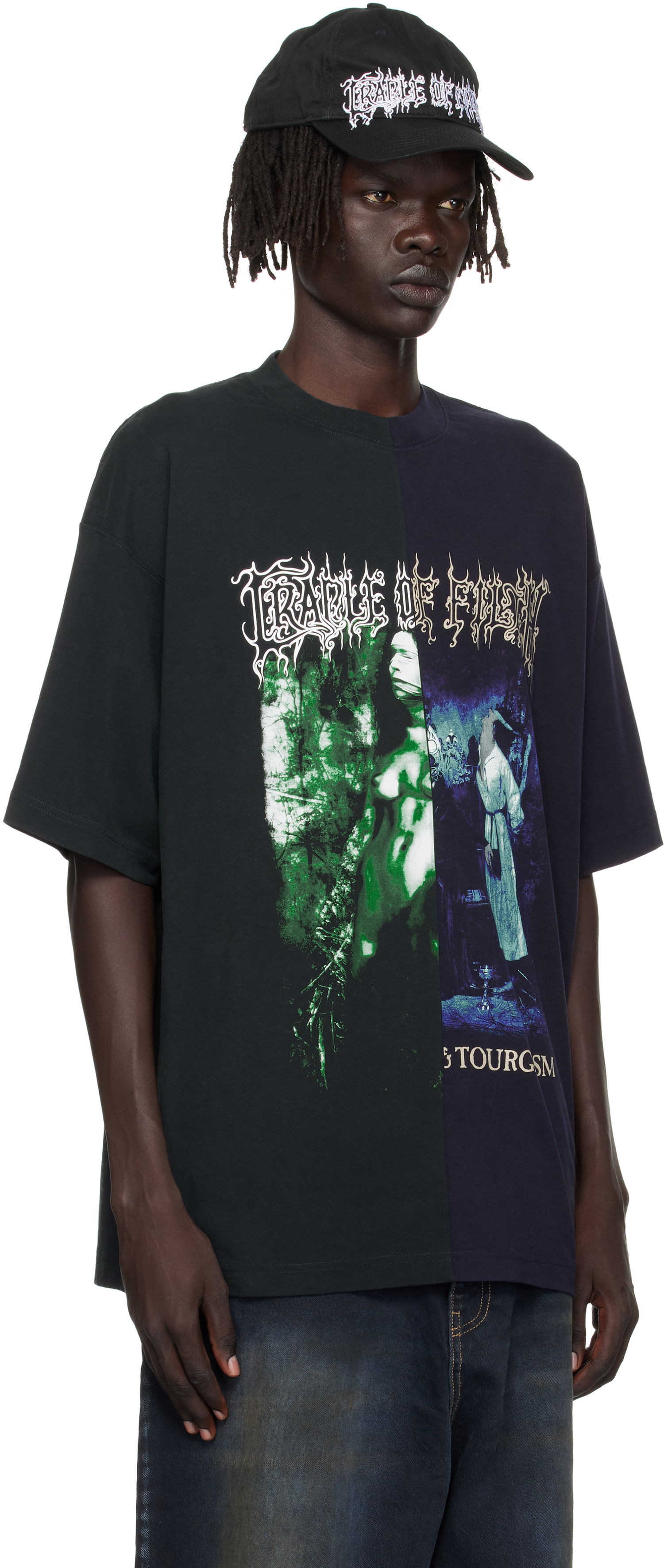 T-shirt VETEMENTS Vetements Cradle of Filth Cut-Up Oversized T-Shirt Sort | UCF76TR850EN, 1