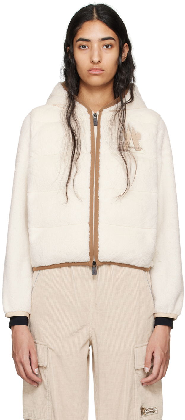 Jakke Moncler Grenoble Off-White Logo Patch Down Jacket Hvid | J20988G00009899ML