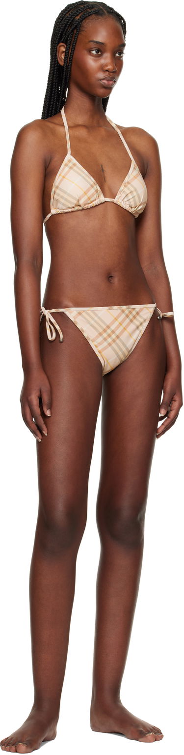 Badetøj Burberry Burberry Check Triangle Bikini Top Beige | 8108593, 3