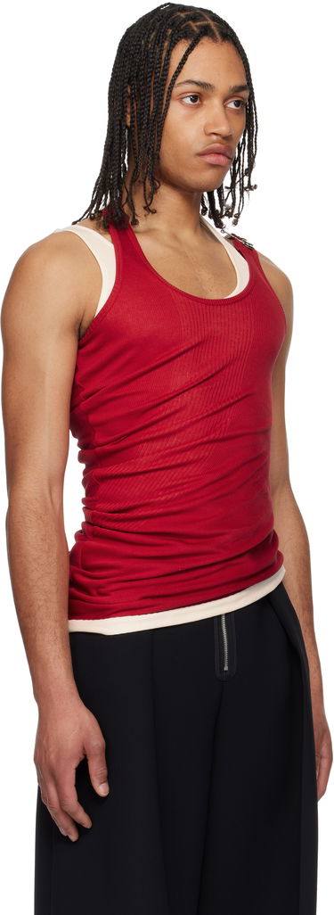 Tanktop Jean Paul Gaultier Jean Paul Gaultier Draped Double Tank Top Rød | 25/34-F-DB053-J092-3003, 4