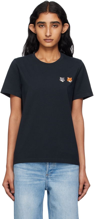 T-shirt MAISON KITSUNÉ Maison Kitsuné Double Fox Head T-Shirt Sort | OW011CFKJ0008, 0