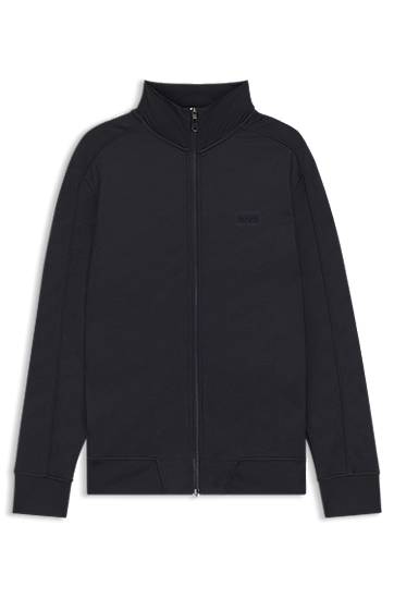 Sweatshirt BOSS Regular-fit zip-up sweatshirt with quilted jacquard Sort | 50549706