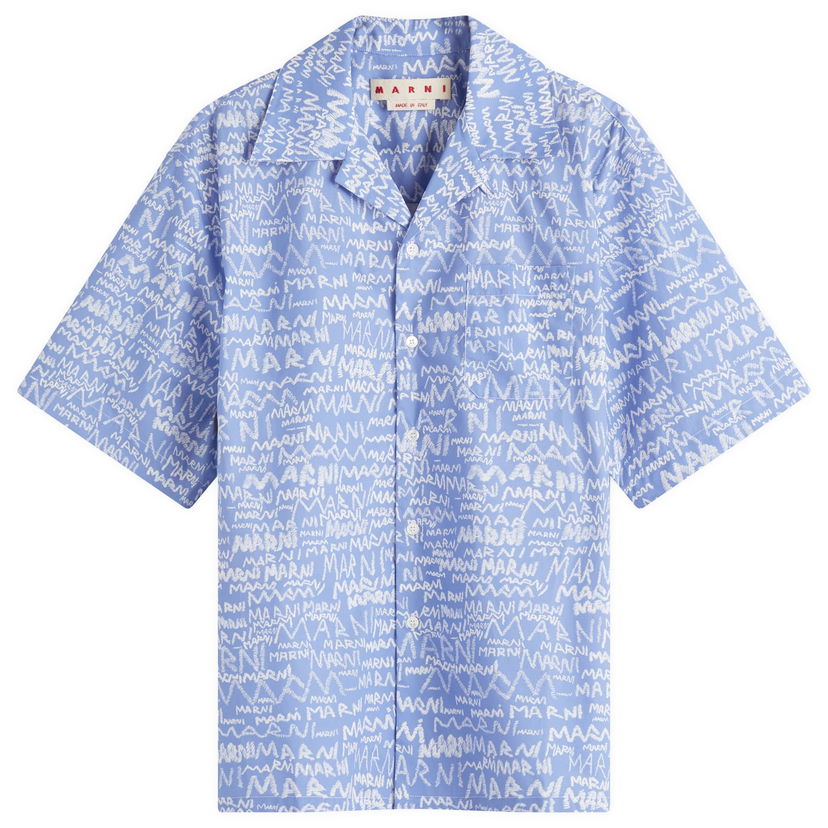 Skjorte Marni Marni Pencil Logo Vacation Shirt Blå | CUMU0213A5-UTC464-MPB26