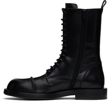 Tøj Ann Demeulemeester Ann Demeulemeester Gillian Pintuck Combat Boots Sort | 2402-M-C15-LT049-099, 2