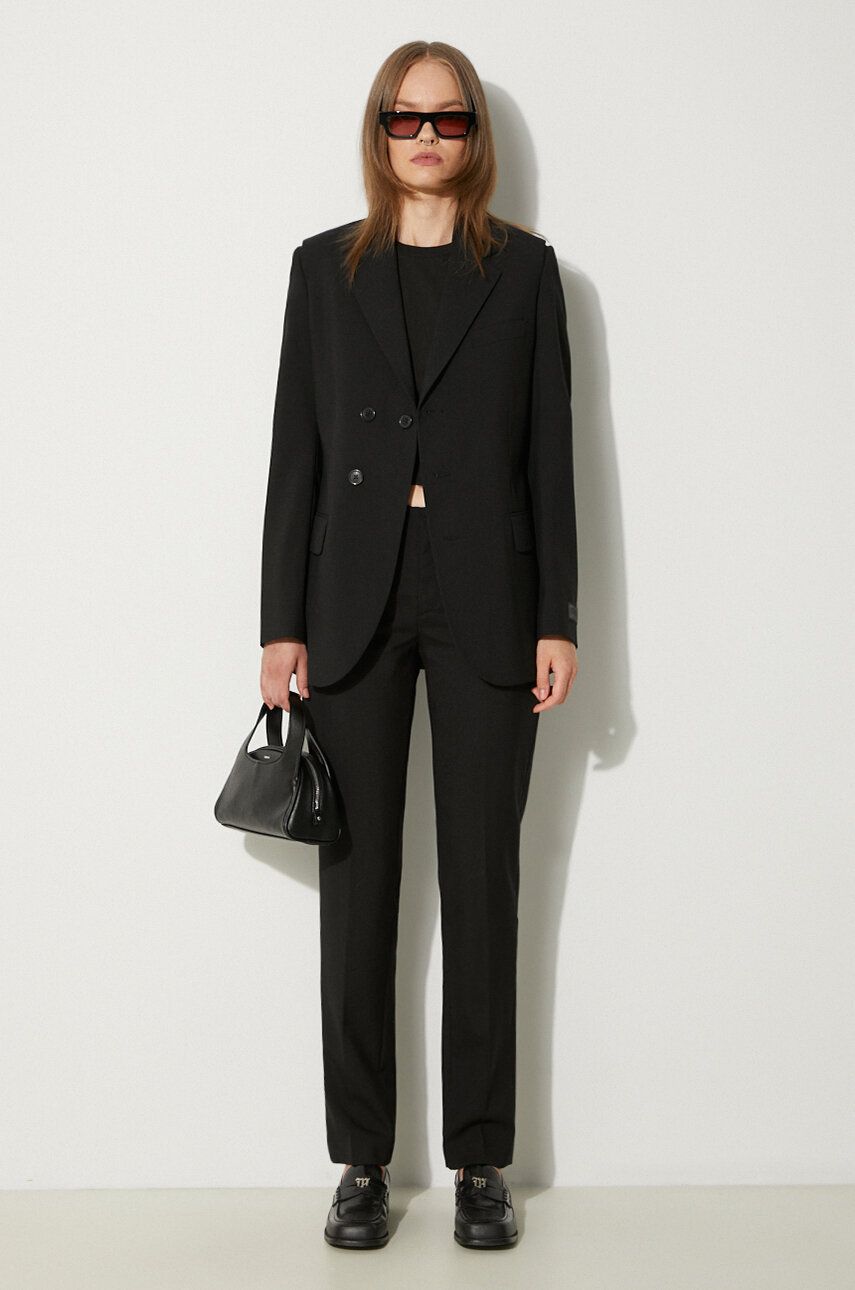 Jakke KENZO Virgin Wool Waisted Blazer Sort | FE62VE2549GE.99, 1