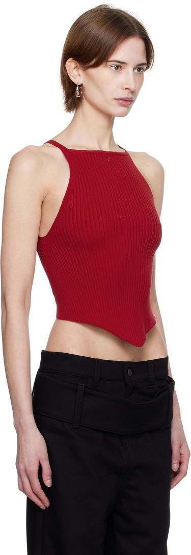 Tanktop Courrèges Courrèges Pointy Rib Knit Tank Top Rød | 125MTO042FI0001, 1