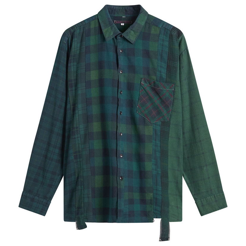 Skjorte Needles 7 Cuts Over Dyed Flannel Shirt Flerfarvet | RW394-B