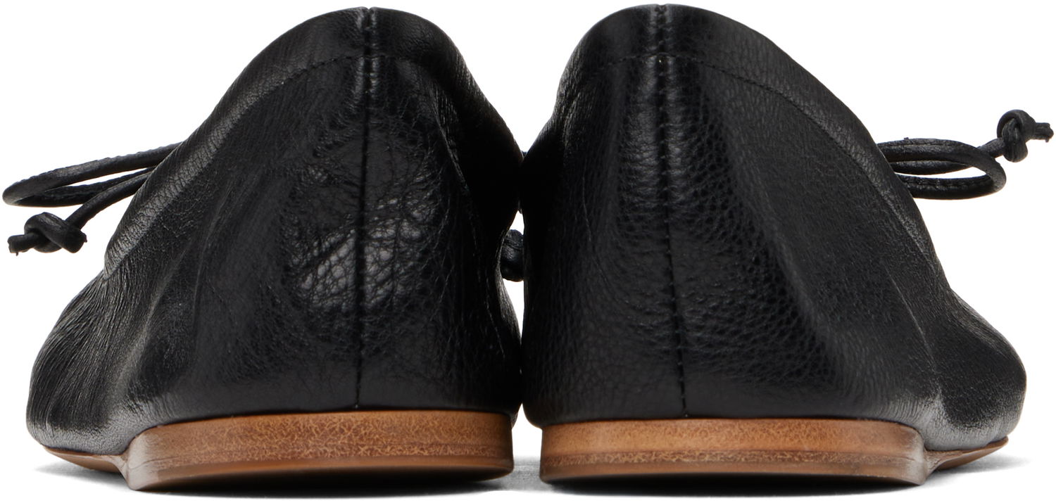 Sneakers og sko JW Anderson JW Anderson Round-Toe Leather Ballerinas Sort | BL0031-LA0323, 1