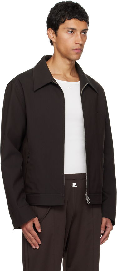 Jakke Courrèges Courrèges Embroidered Zipped Twill Jacket Sort | 325CBL307PL0222, 1