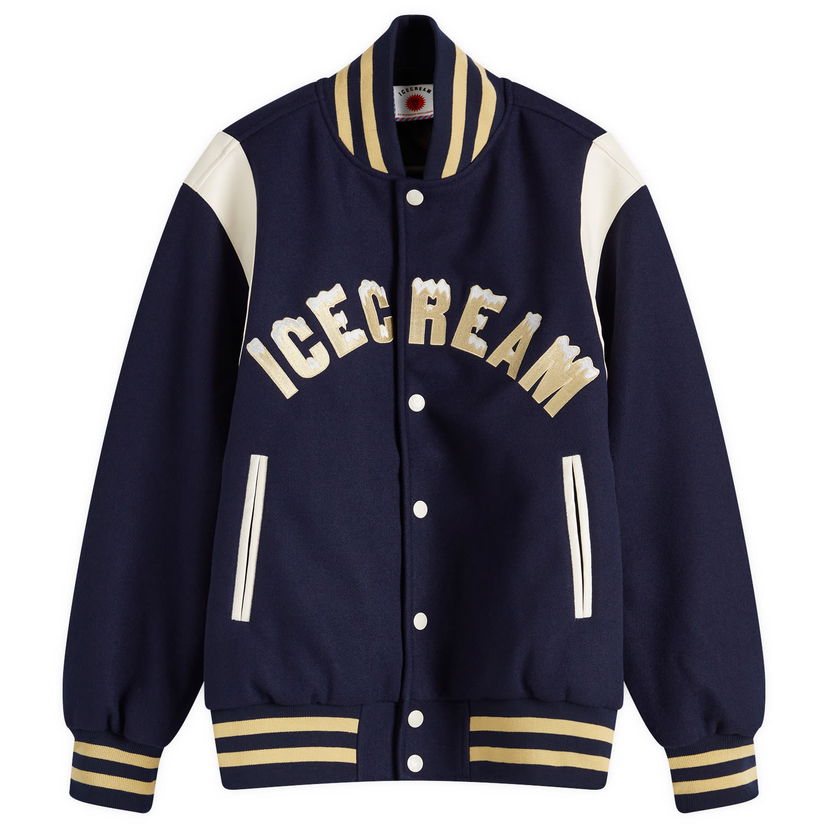Bomberjakke BBC IceCream Drippy Varsity Jacket, Size Medium Mørkeblå | IC24301-NY