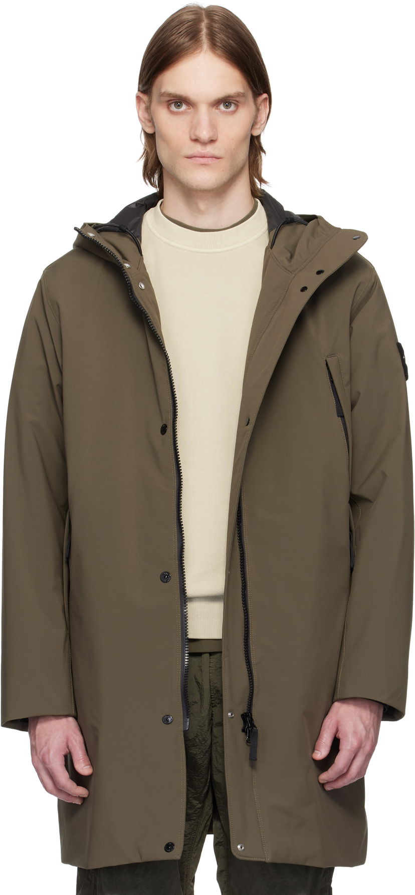 Regnfrakke Stone Island Stone Island Soft Shell-R E.Dye Technology Coat Grøn | K1S15 7100001 S0A27