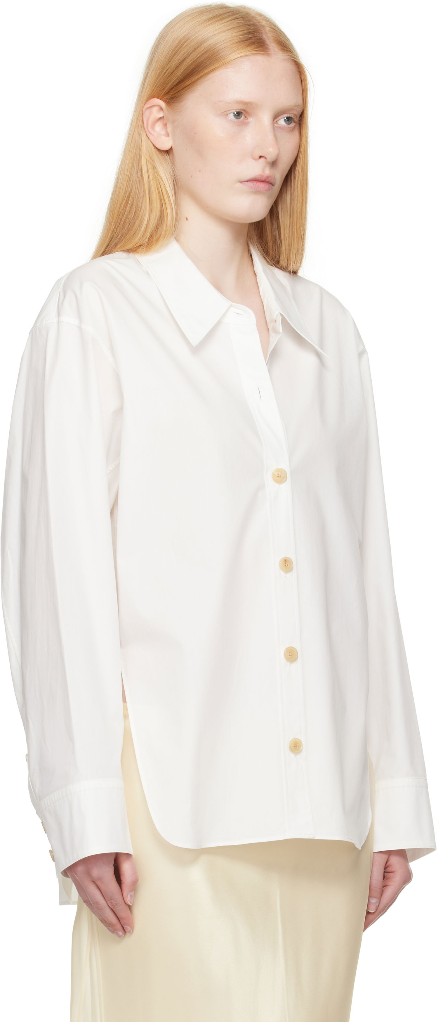 Skjorte Khaite Khaite Herschel Button-Down Shirt Hvid | 2379195, 1
