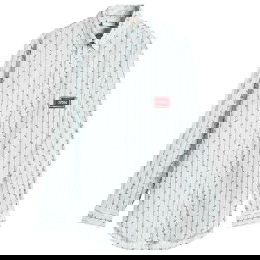 Skjorte Drôle de Monsieur Drole De Monsieur Floral Stripe Logo Shirt Blå | I-SH240-CO166-LBE, 0