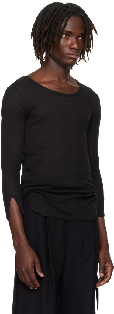 T-shirt Ann Demeulemeester Ann Demeulemeester Margon Long Sleeve T-Shirt Sort | B0012875-FA434-099, 1