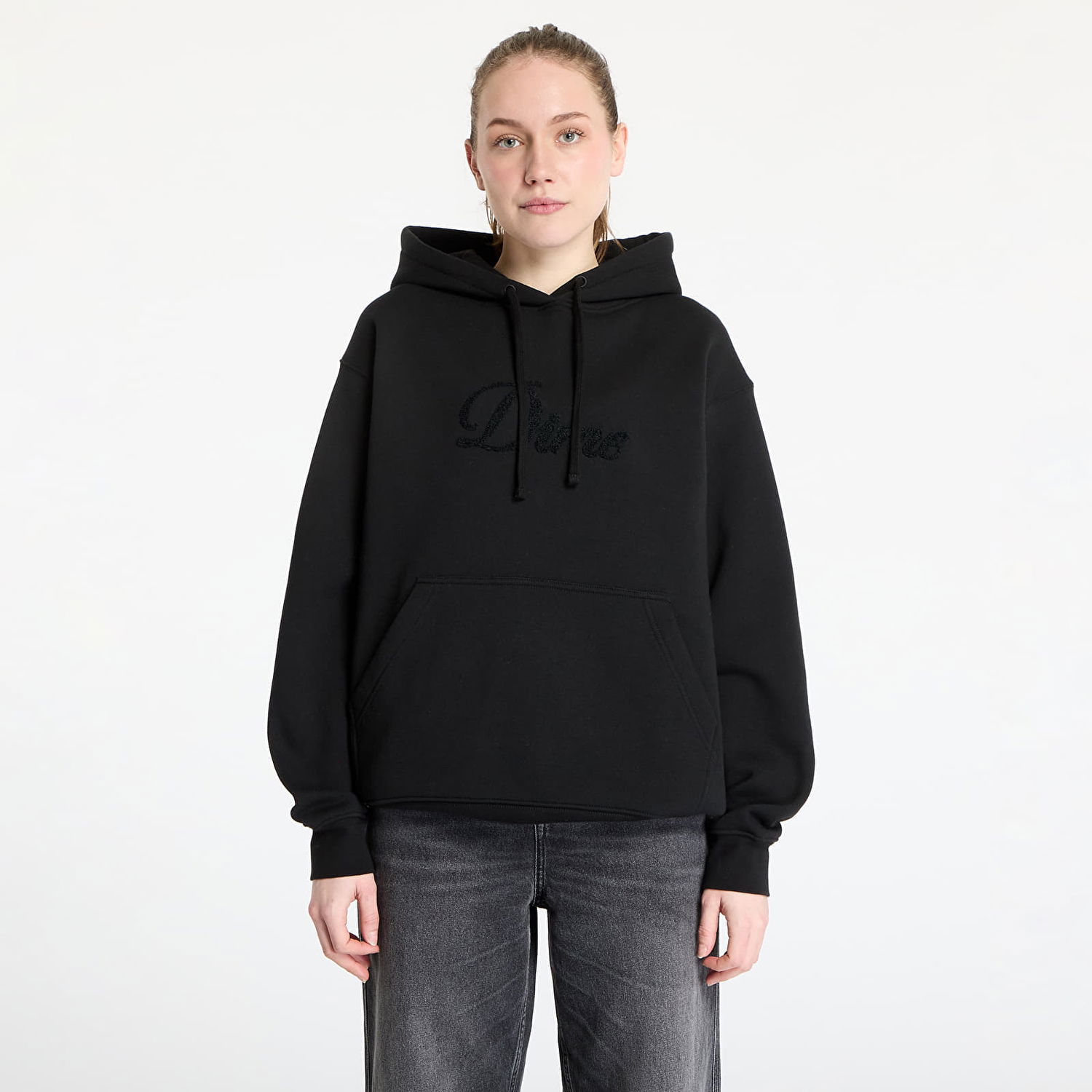 Sweatshirt Dime DIME Cursive Logo Hoodie Sort | DIMEHO2449BLK, 1