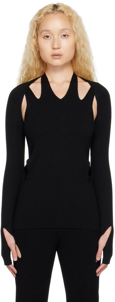 Tanktop Dion Lee Cutout Long Sleeve Top Sort | C7146F22, 0