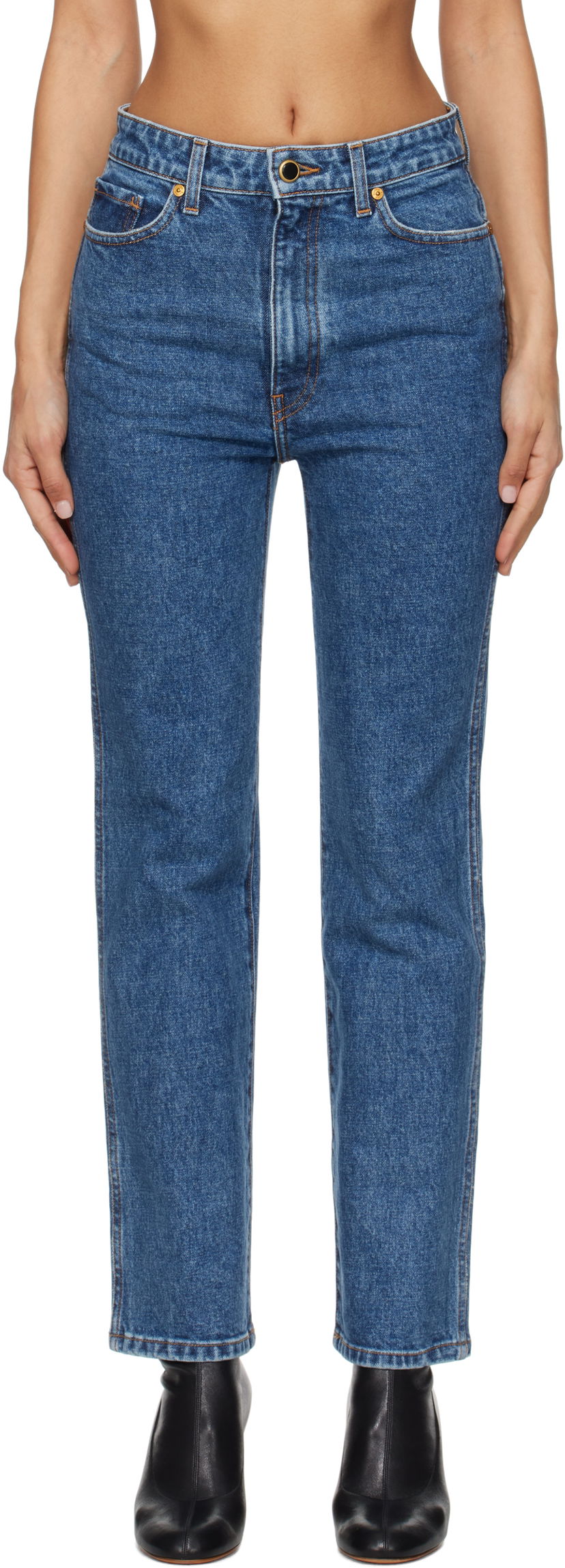 Jeans Khaite Abigail Stretch Jeans Blå | 1071916009