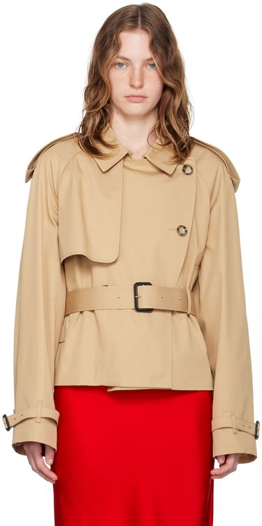 Trenchcoat Stella McCartney Stella McCartney Cropped Trench Coat Beige | 6700393CU403, 0