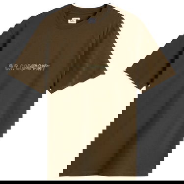 T-shirt C.P. Company Text Logo T-Shirt Grøn | 19CMTS108A-006586W-683, 1
