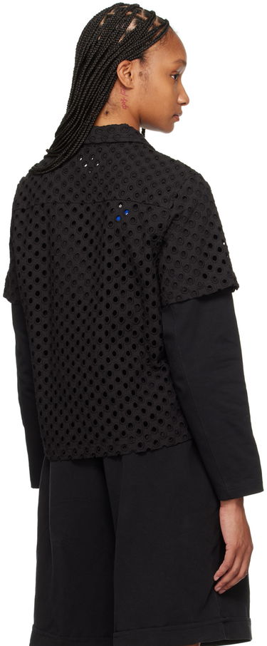 Skjorte YMC YMC Vegas Eyelet Cropped Shirt Sort | Q2WAD, 2