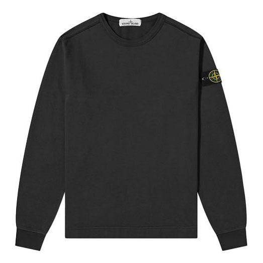 Sweater Stone Island Garment Dyed Lightweight Crew Sweatshirt Sort | 731564450-V0029