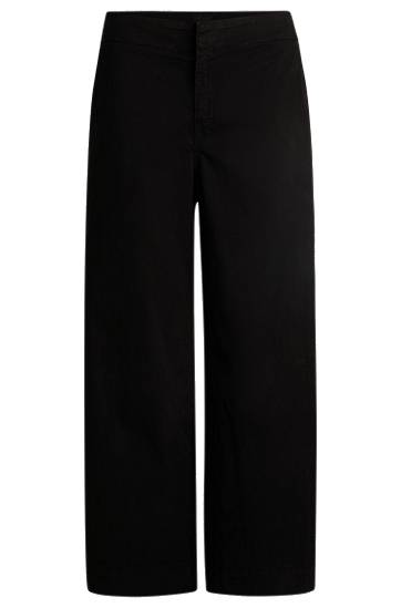 Bukser BOSS Stretch Cotton Twill Culottes Sort | 50531767