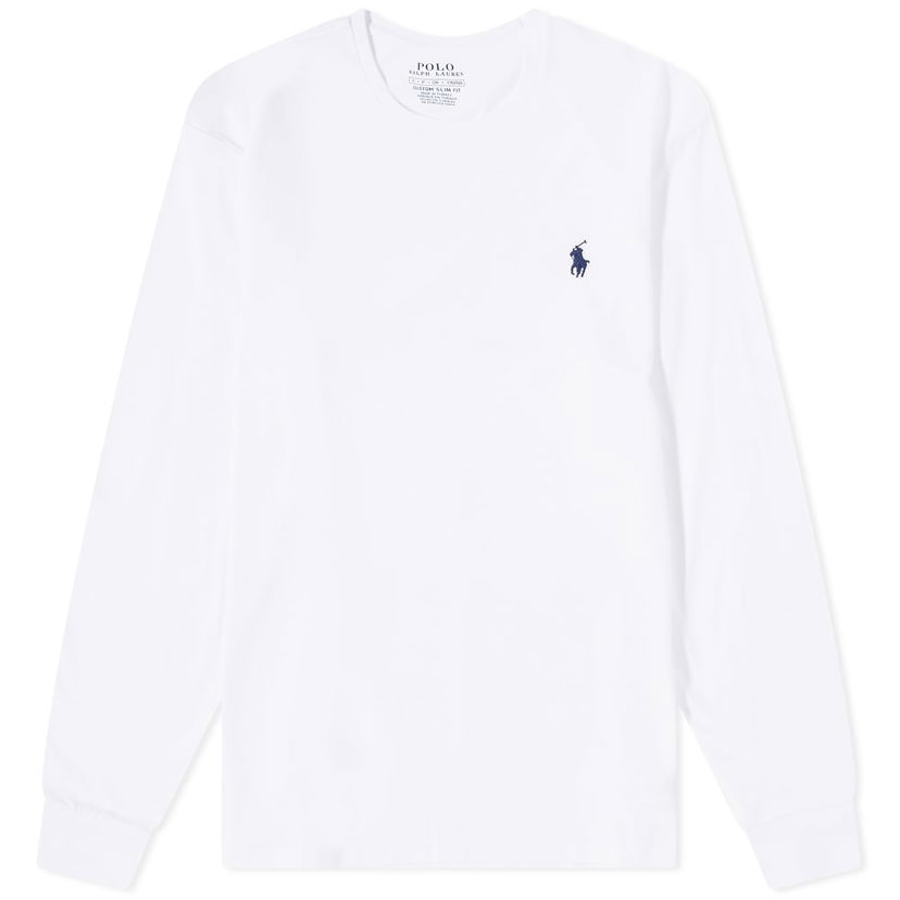 T-shirt Polo by Ralph Lauren Ralph Lauren Custom Slim Fit Long Sleeve T-Shirt Hvid | 710671468004