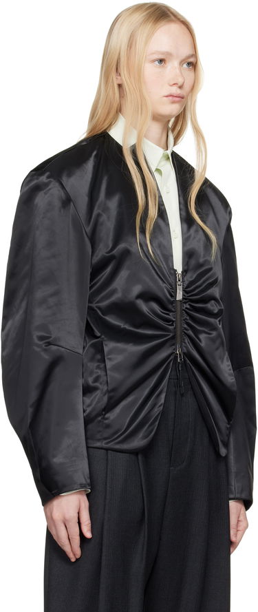 Bomberjakke ADER ERROR ADER error Product. 20 Ruched Satin Jacket Sort | BO01SSJK0802BK, 4