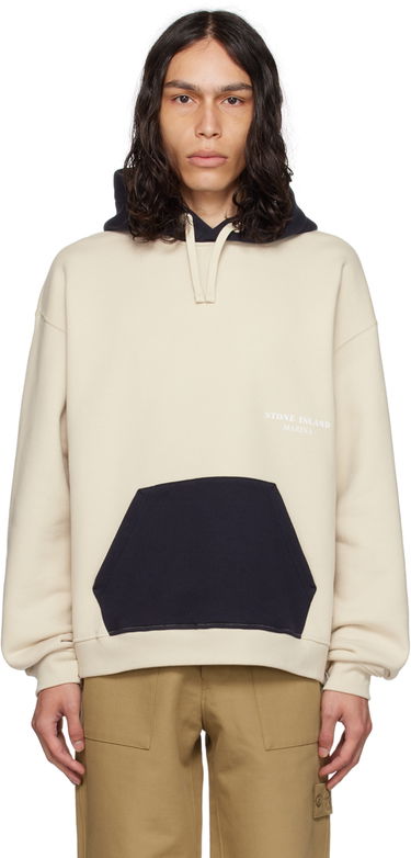 Sweatshirt Stone Island Off-White Colorblocked Hoodie Beige | 7915651X6, 0