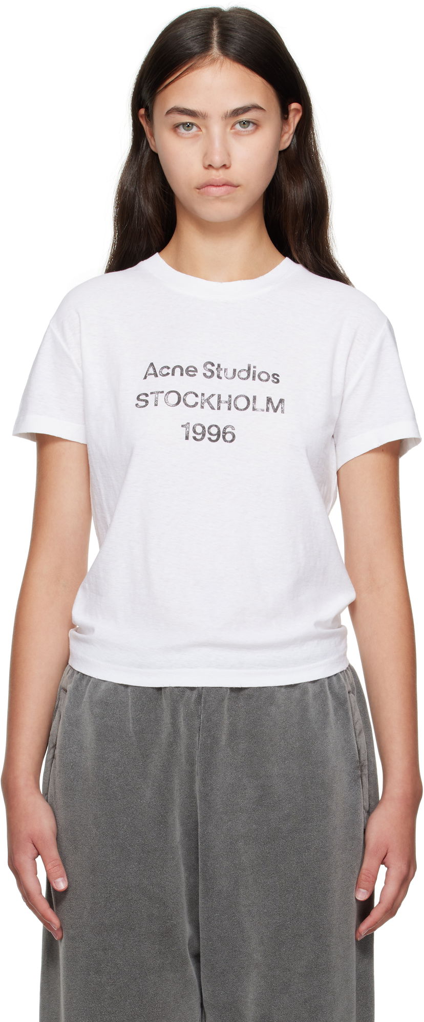 T-shirt Acne Studios Acne Studios Logo T-Shirt Hvid | CL0397-