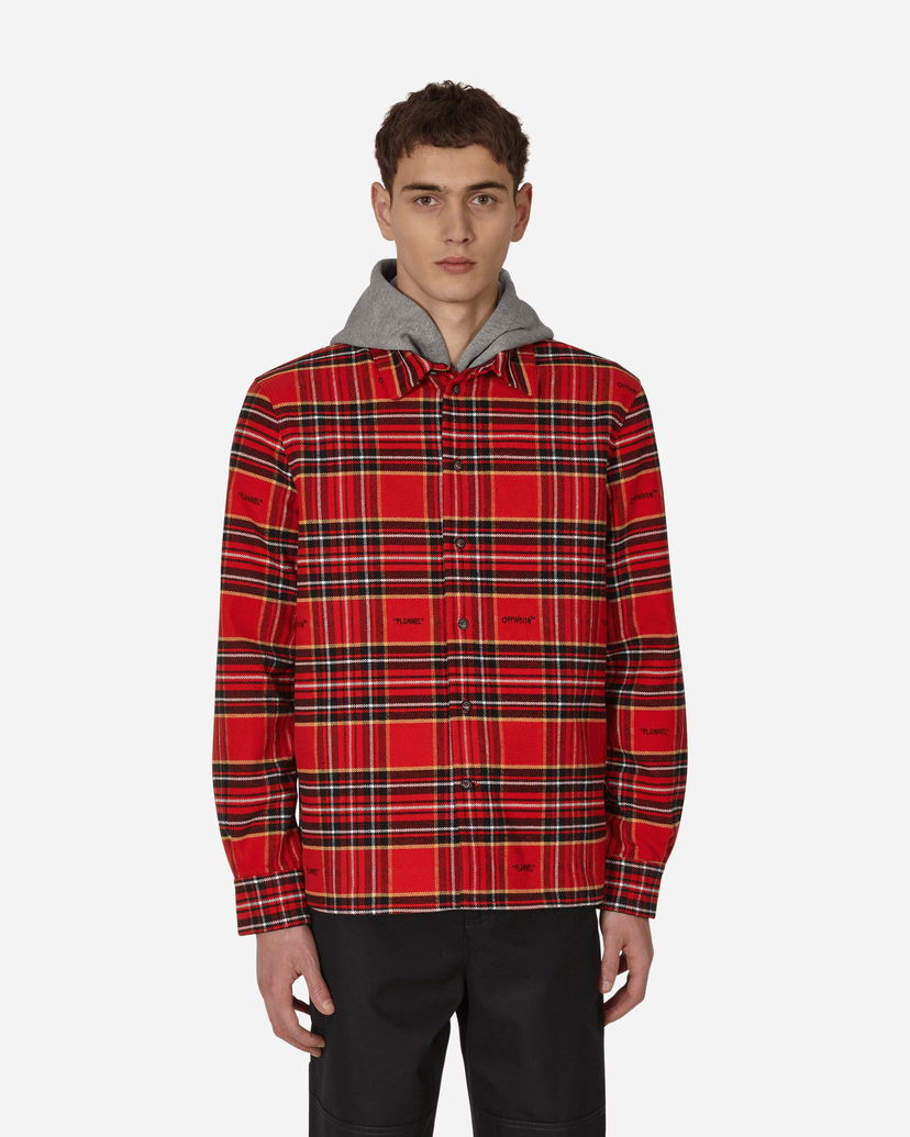 Skjorte Off-White Flannel Skate Shirt Red Rød | OMGA227S23FAB001 2510