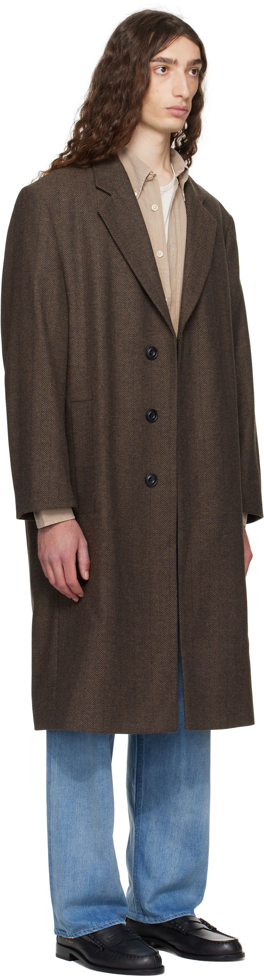 Frakker BOSS Hugo Regular Fit Concealed Closure Coat Brun | 50542695, 1