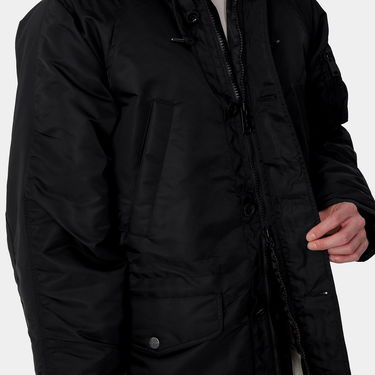 Parka Carhartt WIP Hooded Parka with Faux-Fur Lining Sort | I033929_9, 3