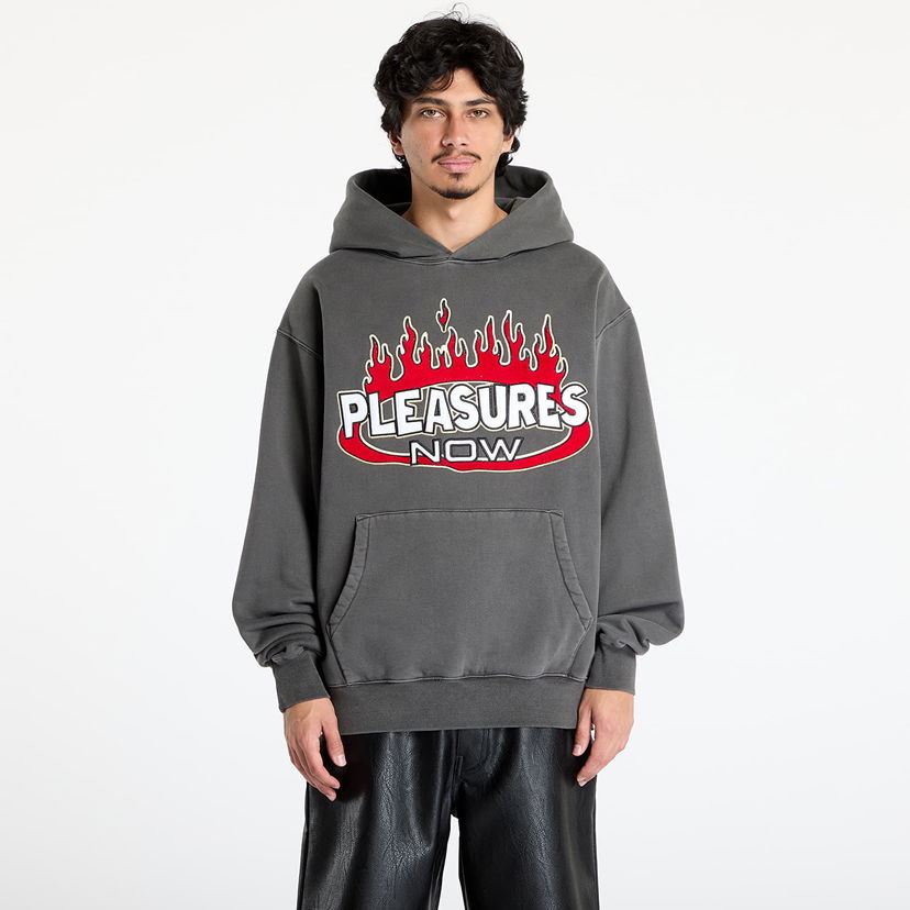 Sweatshirt Pleasures PLEASURES Flame Hoodie Grå | P25SU009 BLACK