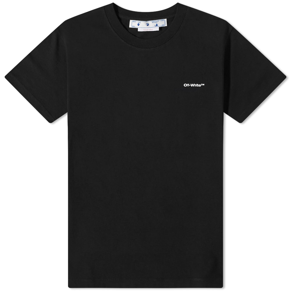 T-shirt Off-White Wave Outline Diagonal Slim Tee Sort | OMAA027F22JER0161001, 0