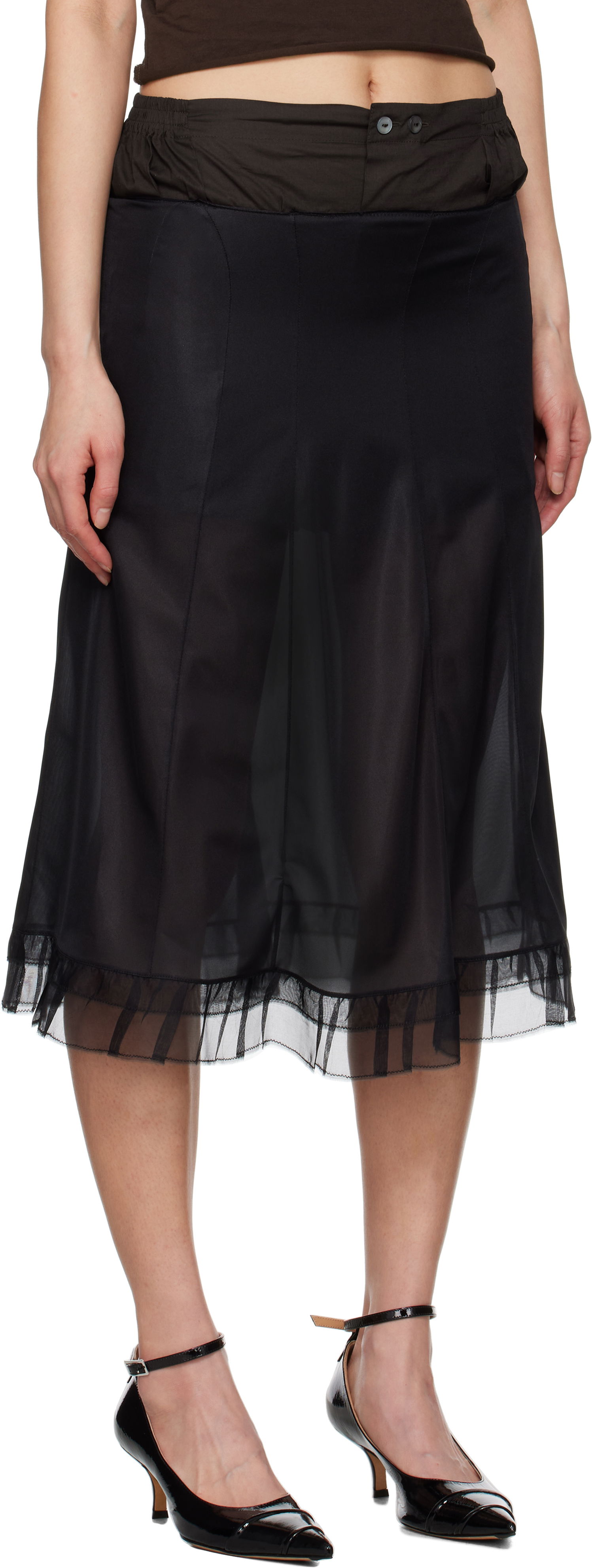 Nederdel Maison Margiela Maison Margiela Anonymity of the lining Midi Skirt Sort | S51ME0030 MTJ023, 1