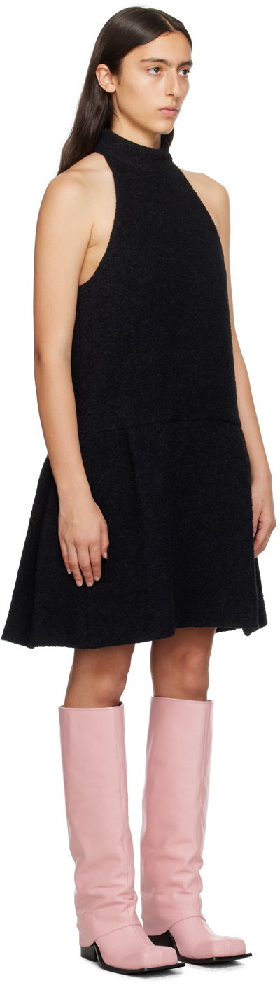 Kjole We11done We11done Pleated Halter Neck Minidress Sort | WD-OP3-23-106-W-BK, 1