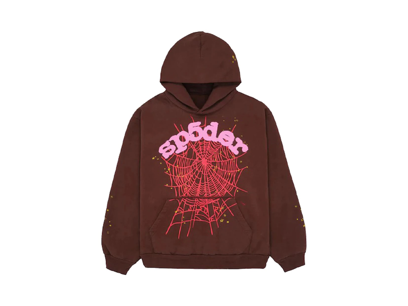 Sweatshirt Sp5der Web Hoodie Brown Brun | SP5 8D WEB HBR