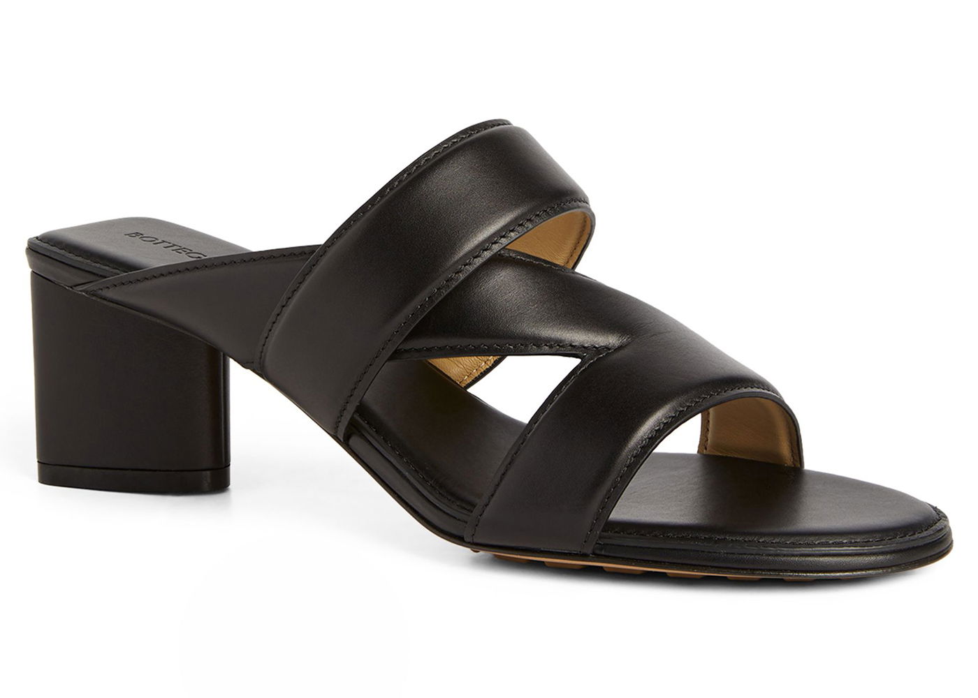 Sneakers og sko Bottega Veneta Leather Crossover-Strap Sandal Sort | 651376VBSL01000, 0