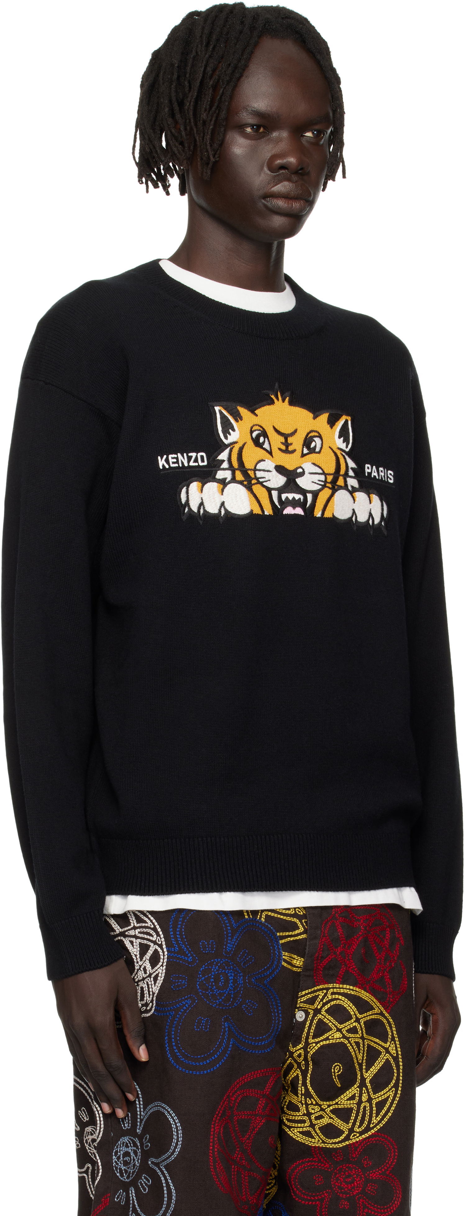 Sweater KENZO Kenzo Paris 'KENZO Happy Tiger' Embroidered Sweater Sort | FF65PU7503LI, 1