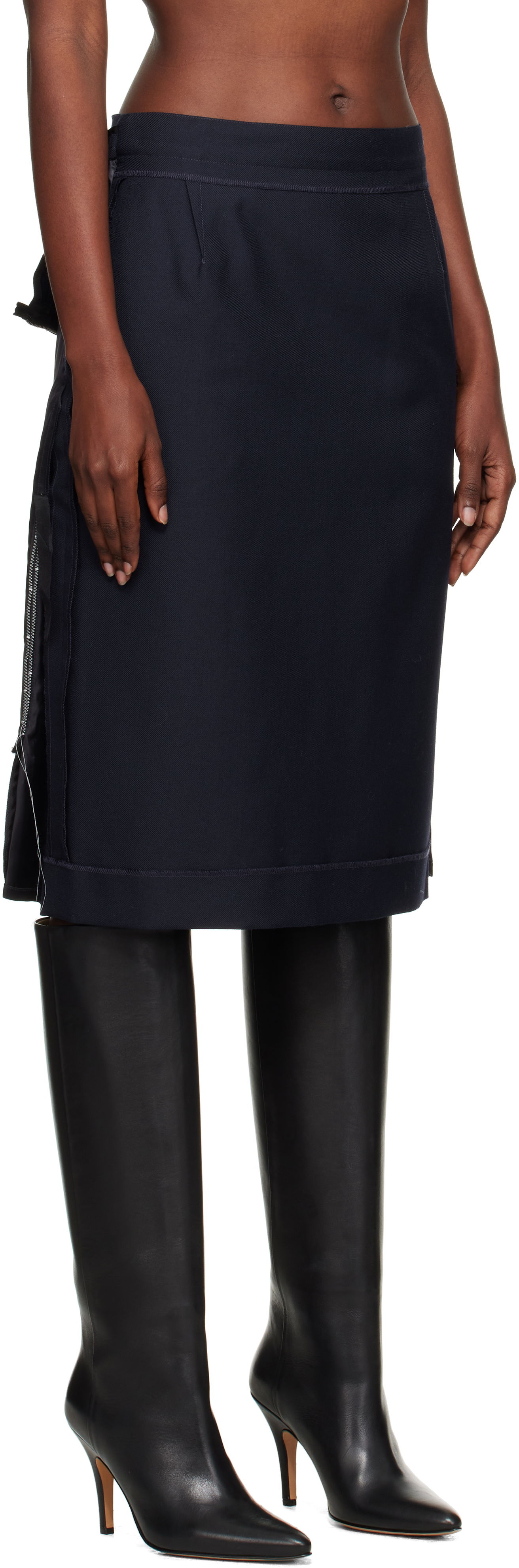 Nederdel Maison Margiela Maison Margiela Reverse Midi Skirt Mørkeblå | S51ME0045 MTN107, 1